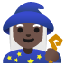 🧙🏿‍♀️ woman mage: dark skin tone display on Google